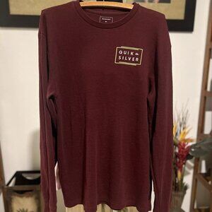 Quicksilver Men's Quik Worldwide Long Sleeve Shirt Port Royale Burgundy